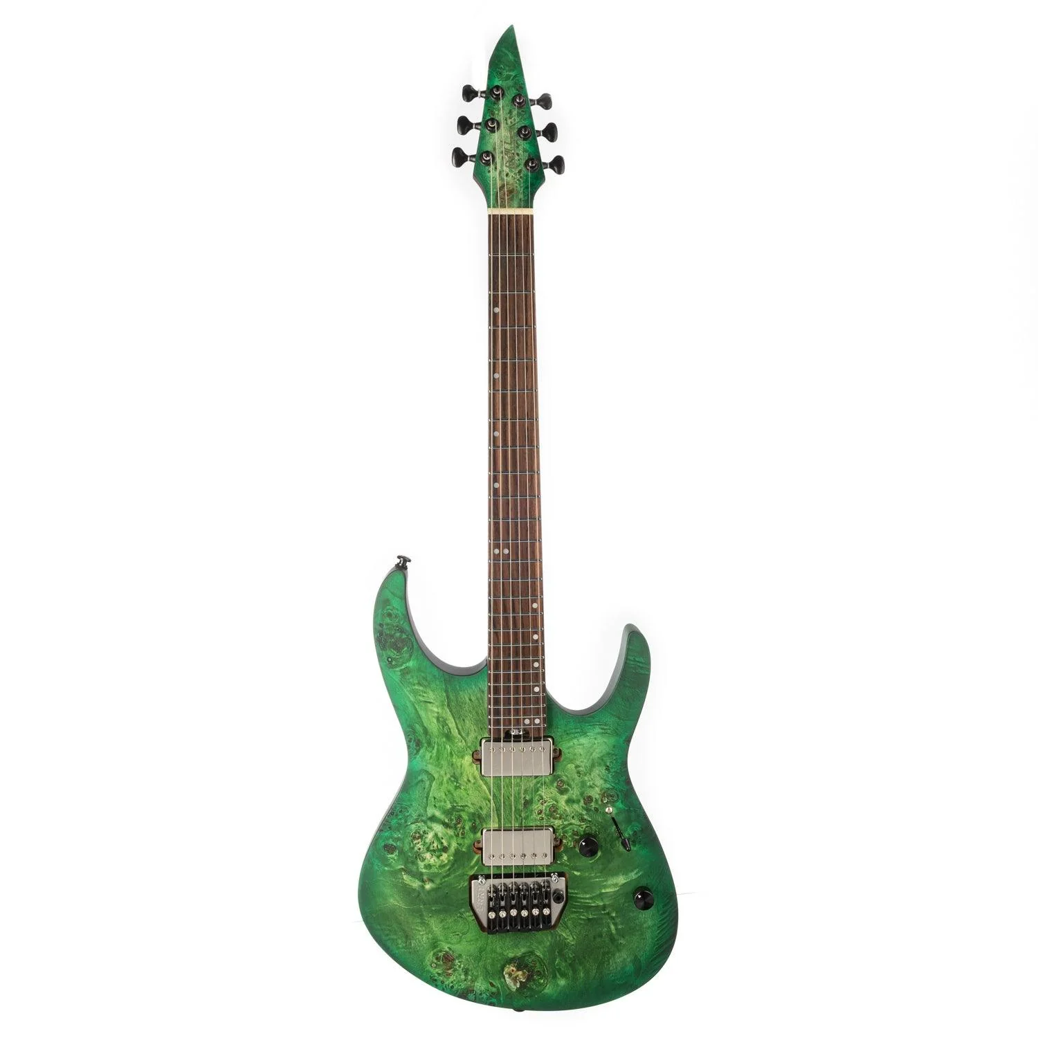 Eart Guitars, EXP-H6-ULTRA Right Handed 6 Strings Electric Guitar, 2-Point Floating Tremolo Bridge, Green Burst
