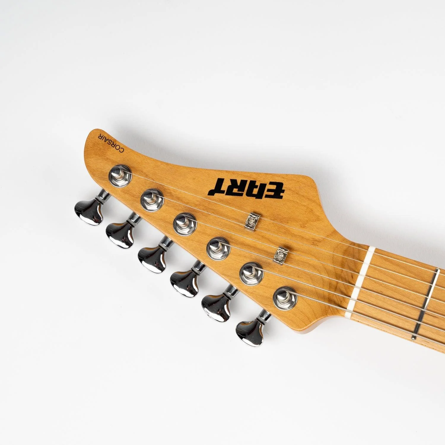 Eart Guitars, NK-C3N, Modern Roasted Bookmatch Mahogany+Flame Maple Body Electric Guitar, Black - Image 3