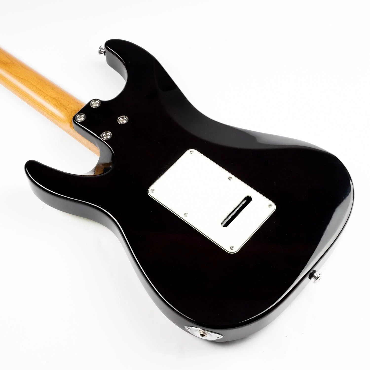 Eart Guitars, NK-C3N, Modern Roasted Bookmatch Mahogany+Flame Maple Body Electric Guitar, Black - Image 7