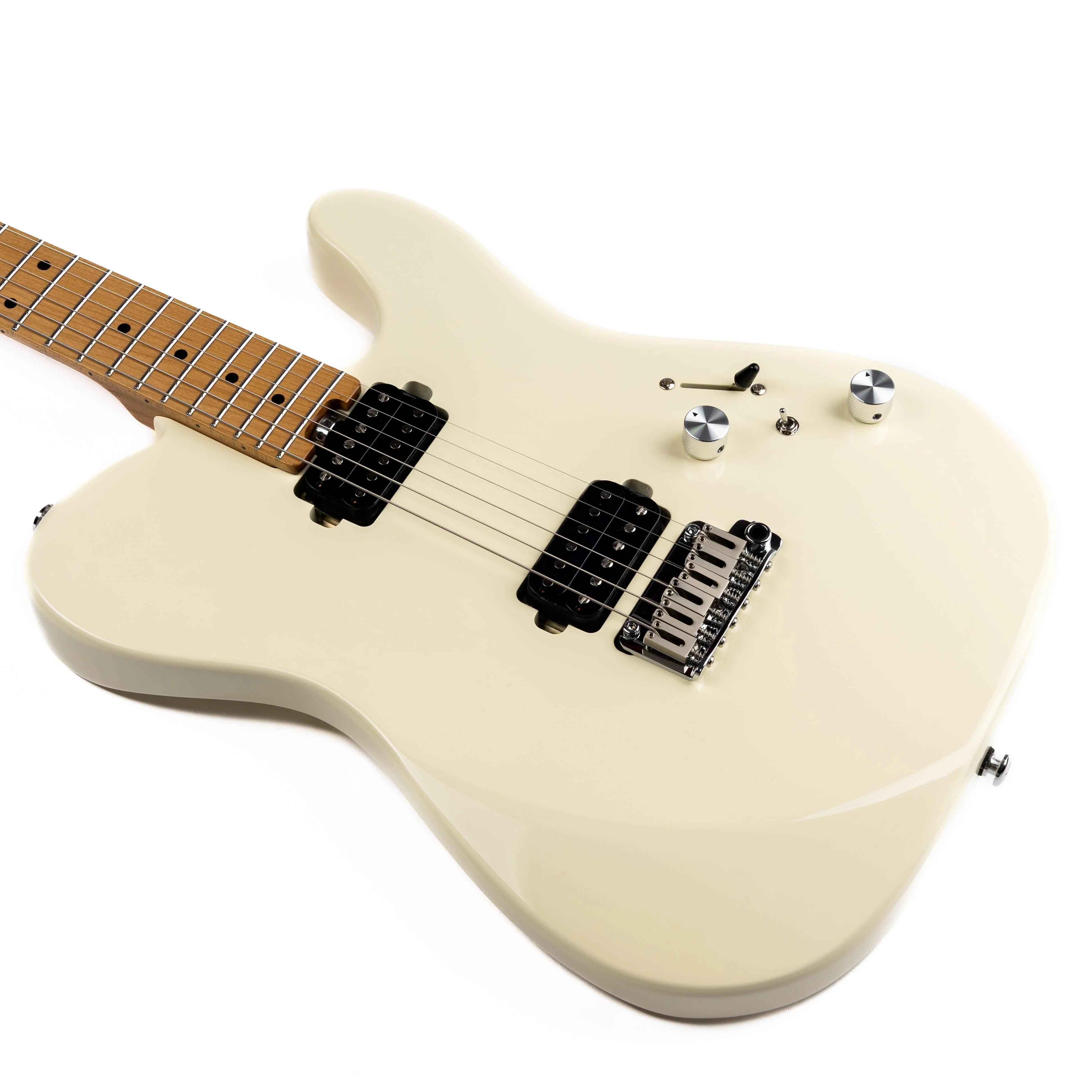 Eart Guitars, TL-380 Tremolo Full Humbucker Pickups with Mini Switch Coil Split Electric Guitars, Cream White - Image 6